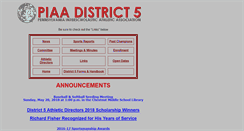 Desktop Screenshot of district5.piaa.org