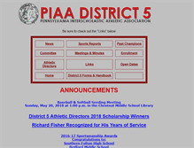 Tablet Screenshot of district5.piaa.org